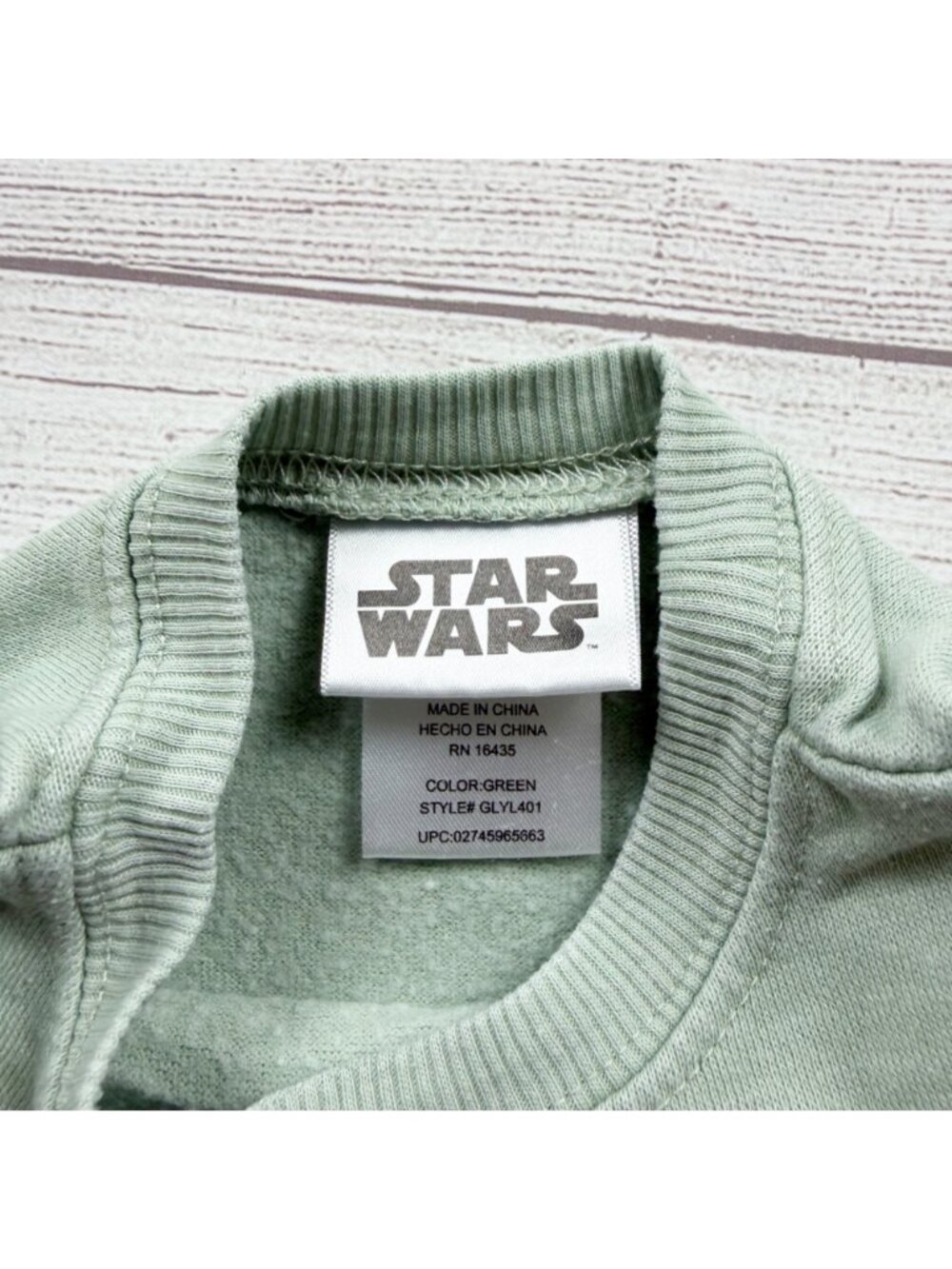Star Wars Baby Yoda Grogu Toddler Crewneck Sweatshirt Green 2T Cotton Blend 2T - Picture 2 of 4